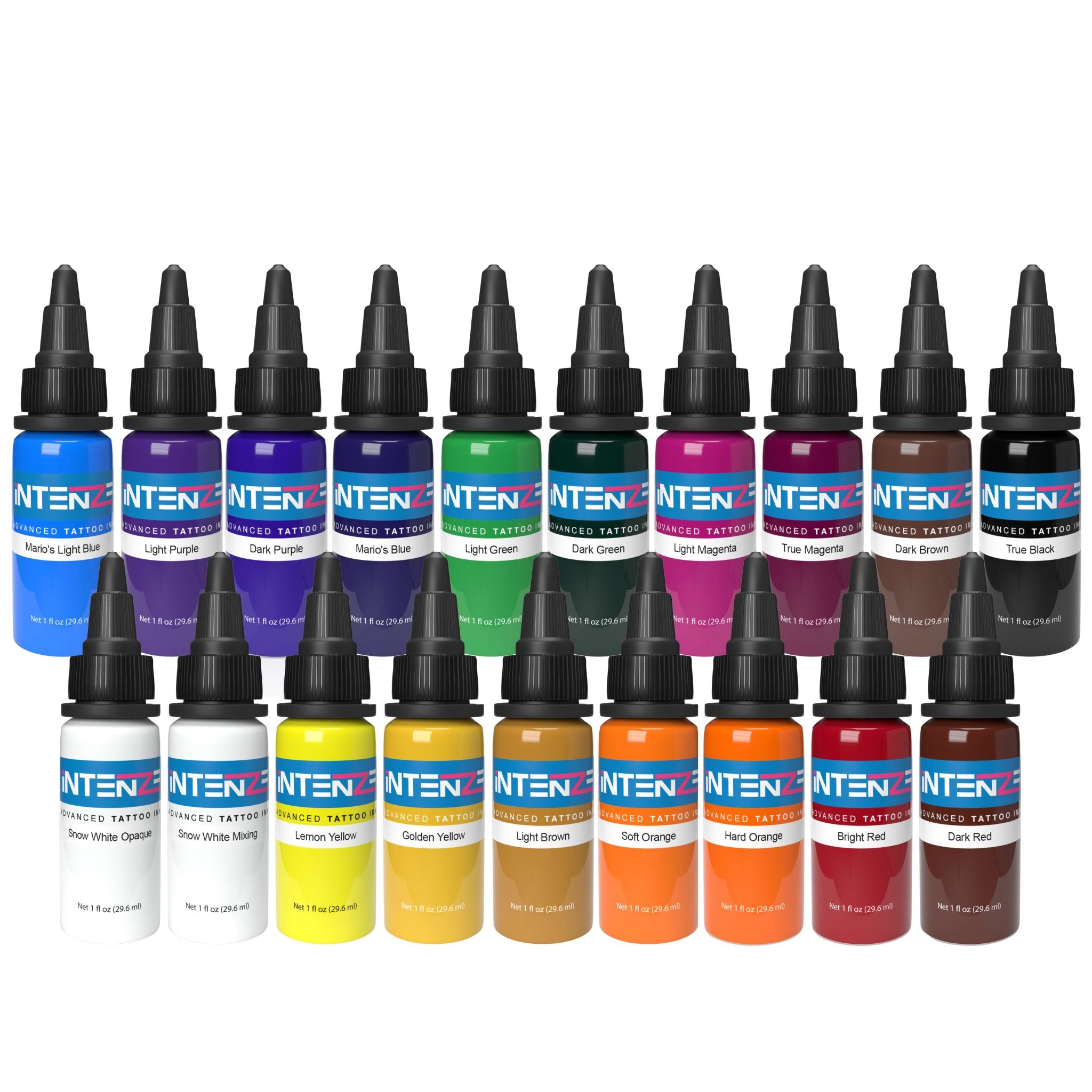 Unmatched 19 Color Tattoo Ink Set by Intenze - Intenze Tattoo Ink